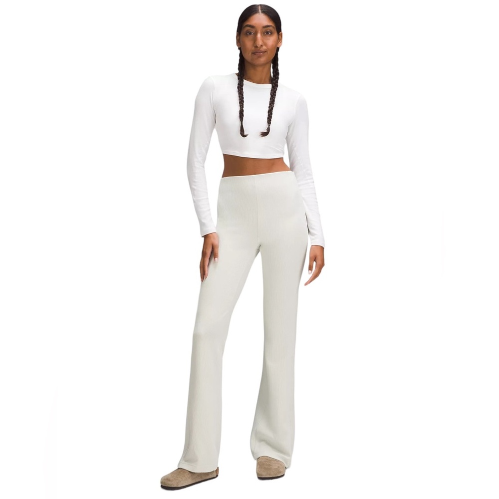 Lululemon Brushed Softstreme Ribbed Zip Flared Pant 32.5" | Size 8 | NWT